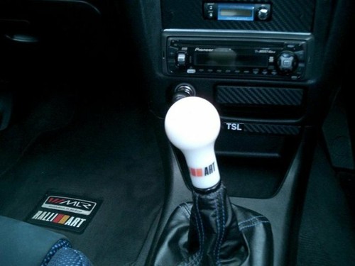 Ralliart white shift gear knob - ralliart,