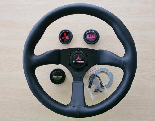 Leather steering wheel 350mm - wheel, |
